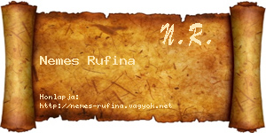 Nemes Rufina névjegykártya